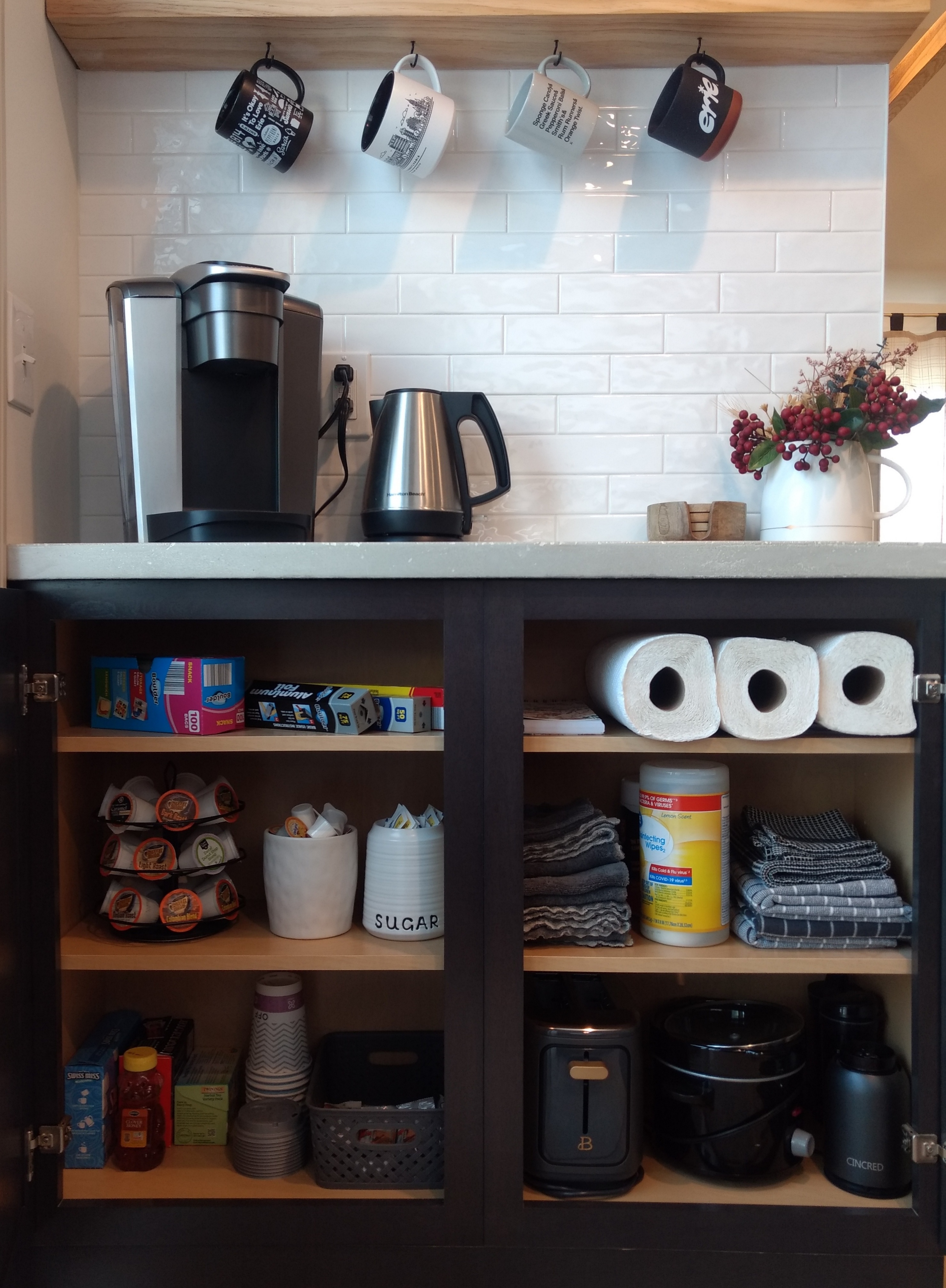 Functional and organized coffee bar