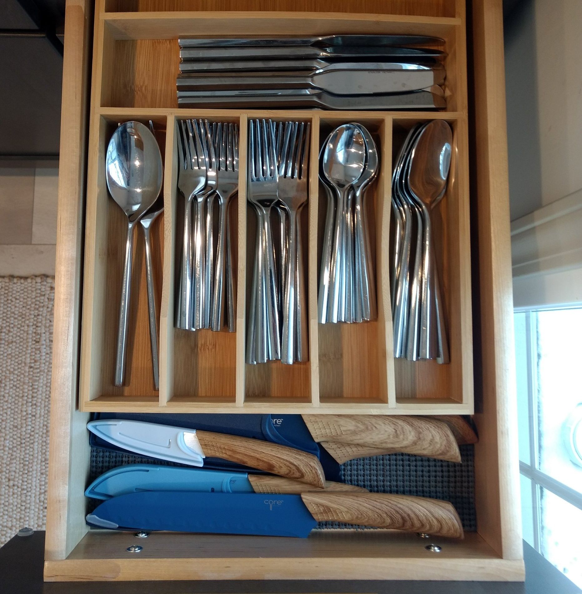 organized silverware drawer 